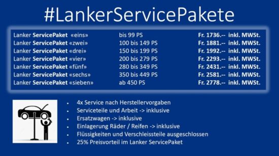 Lanker Service Pakete - Westgarage Lanker AG